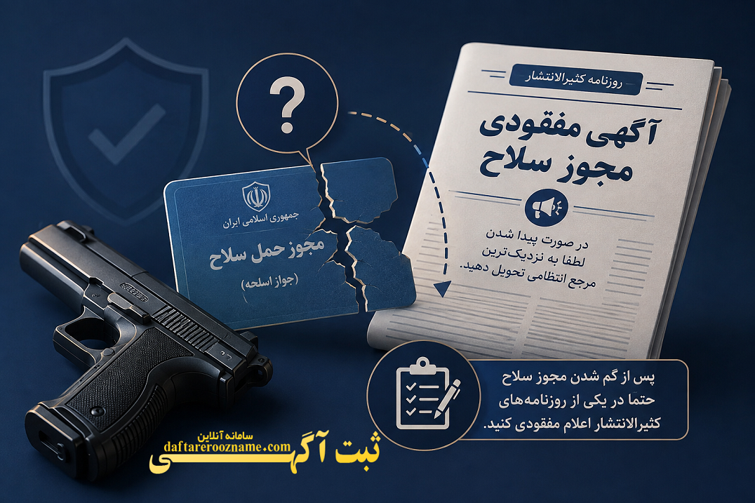 گم شدن مجوز سلاح