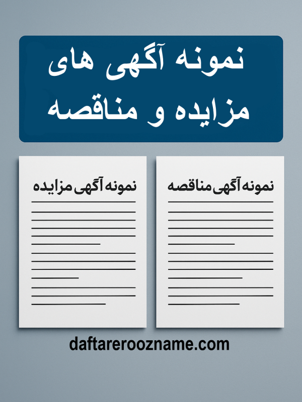 نمونه آگهی مزایده و مناقصه